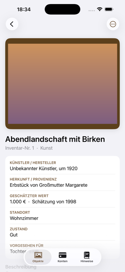 Detailansicht eines Objekts